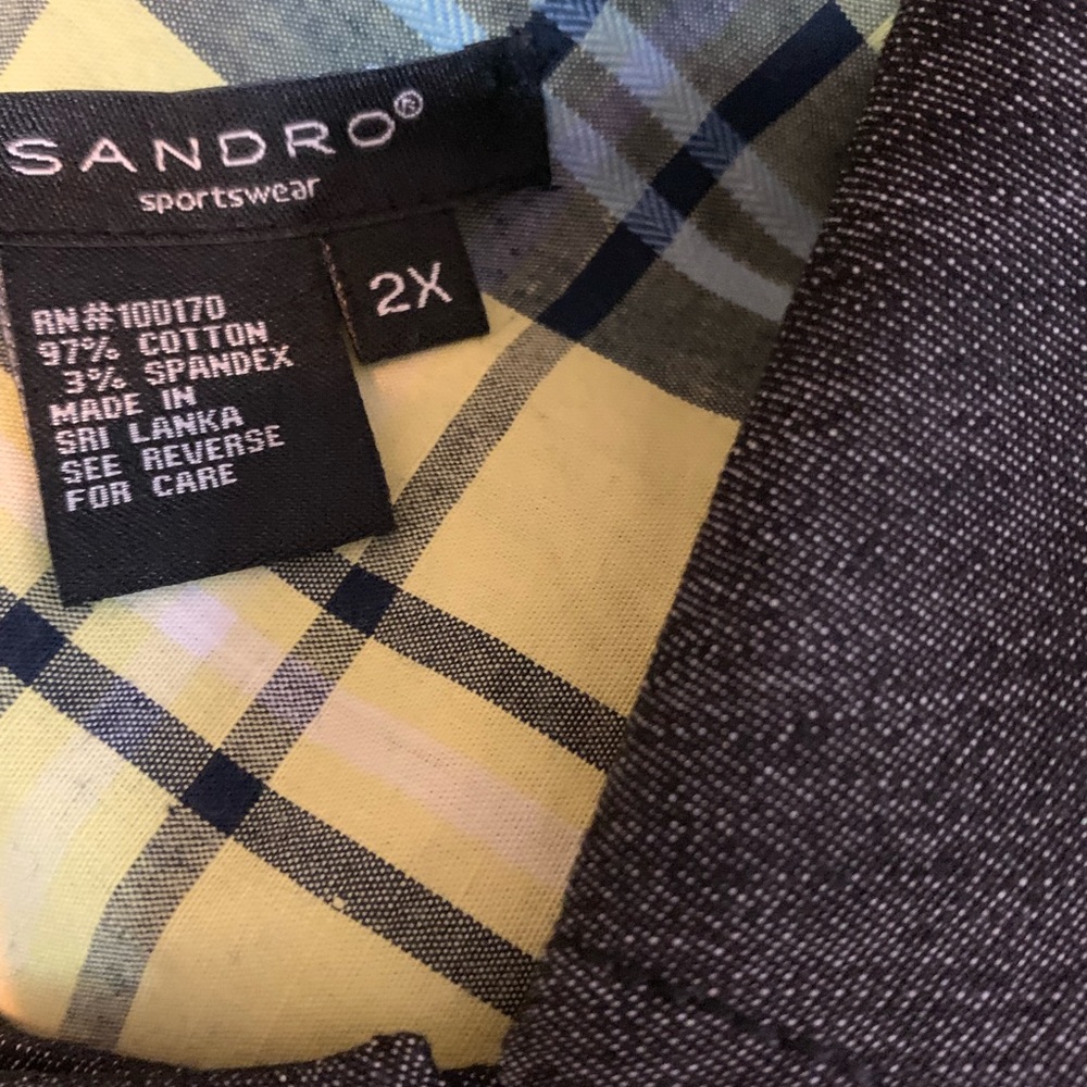 Sandro 2x Button Down Collar Denim Jacket - image 5